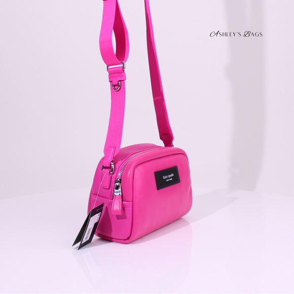 Kate Spade Puffed Satchel Crossbody In Pink Vivid Snapdragon - Picture 3 of 8